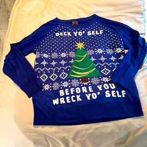 Cobalt Blue Christmas Sweater- XL